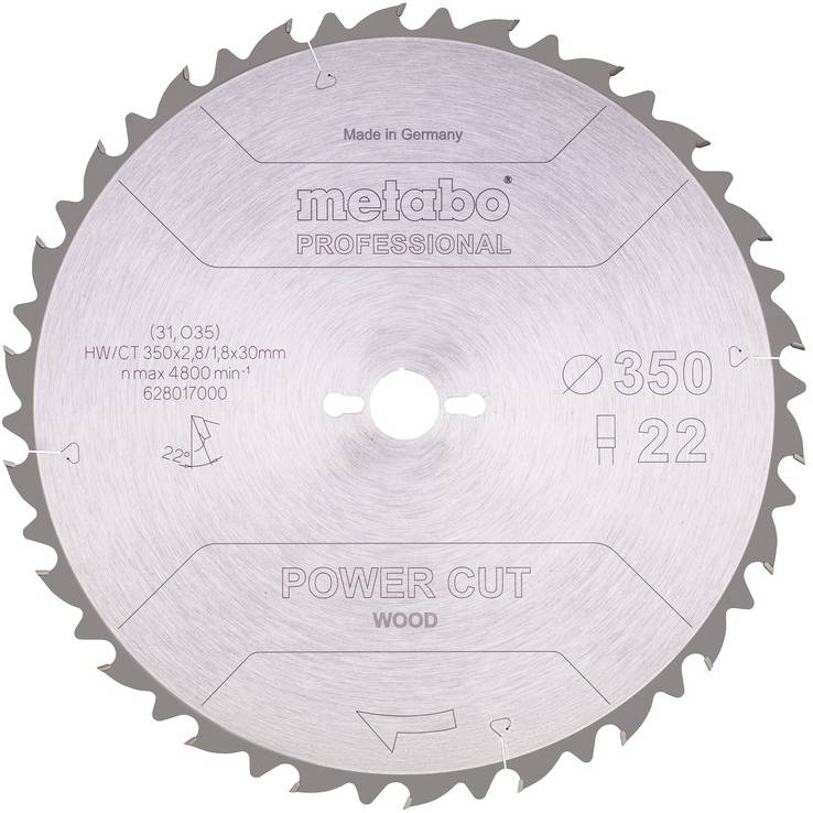 Metabo 628017000 Körfűrészlap 350 mm 1 db