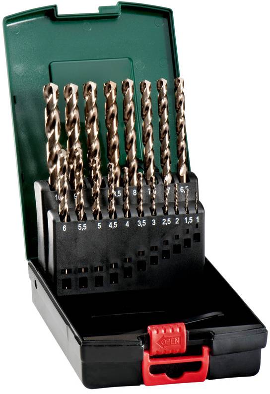 Metabo 627671000 Fém spirálfúró készlet 19 részes 1 mm, 1.5 mm, 2 mm, 2.5 mm, 3 mm, 3.5 mm, 4 mm, 4.5 mm, 5 mm, 5.5 mm, 6 mm, 6.5 mm, 7 mm, 7.5 mm, 8 mm, 8.5