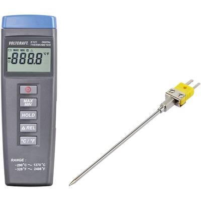 VOLTCRAFT K101 + TP 203 Hőmérséklet mérőműszer Kalibrált (ISO) Érzékelő típus K 