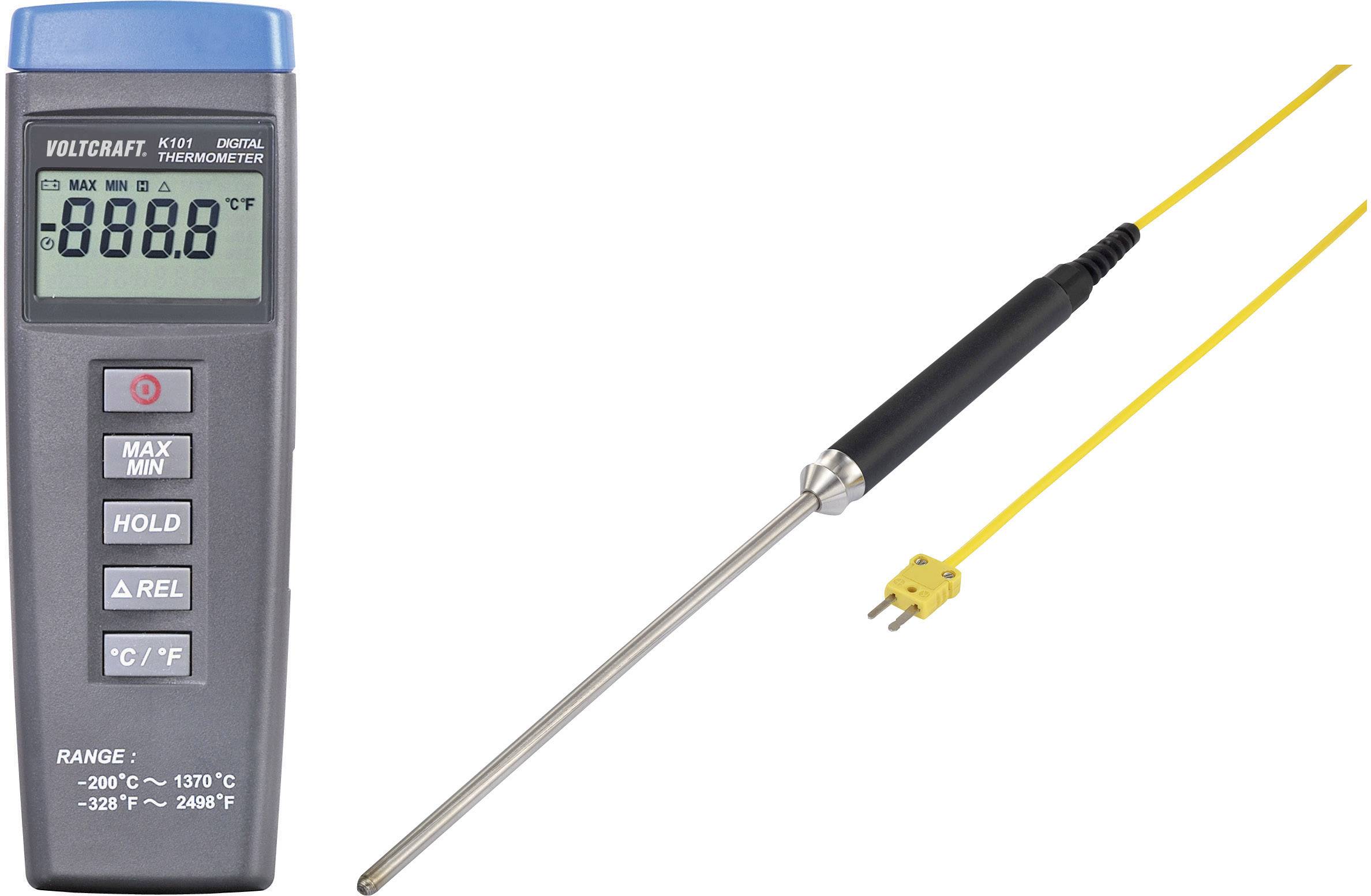 VOLTCRAFT K101 + TP 208 Hőmérséklet mérőműszer Érzékelő típus K