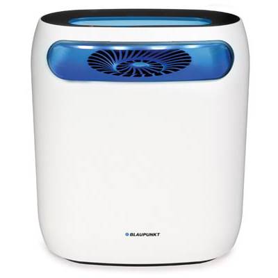 Egy fehér páramentesítő kék ventilátor zónával, amelyen a 'BLAUPUNKT' márkajelzés látható.