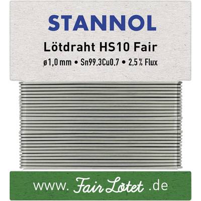 Stannol HS10Fair Forrasztóón, ólommentes Ólommentes Sn99,3Cu0,7 ROM1 30 g 1 mm