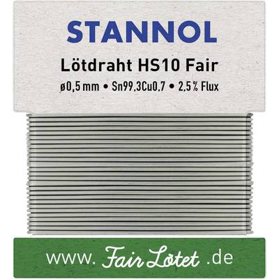 Stannol HS10Fair Forrasztóón, ólommentes Ólommentes Sn99,3Cu0,7 ROM1 10 g 0.5 mm