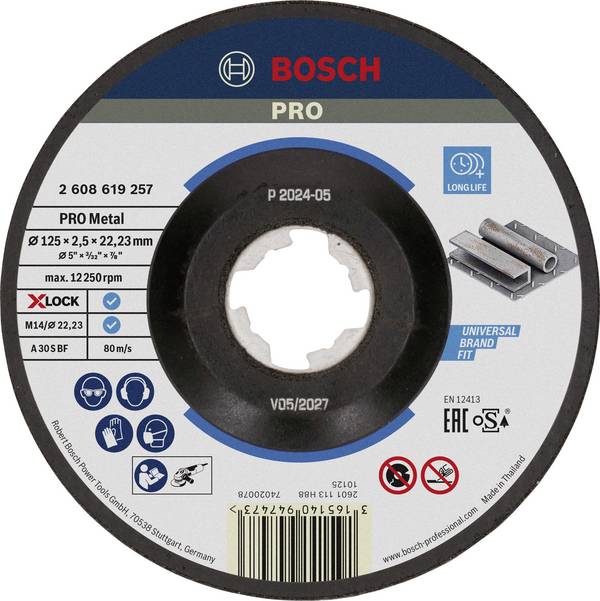Bosch Accessories  Bosch Expert for Metal A 30 S BF - Schneidscheibe  2608619257  Vágótárcsa, hajlított  125 mm  1 db  Fém