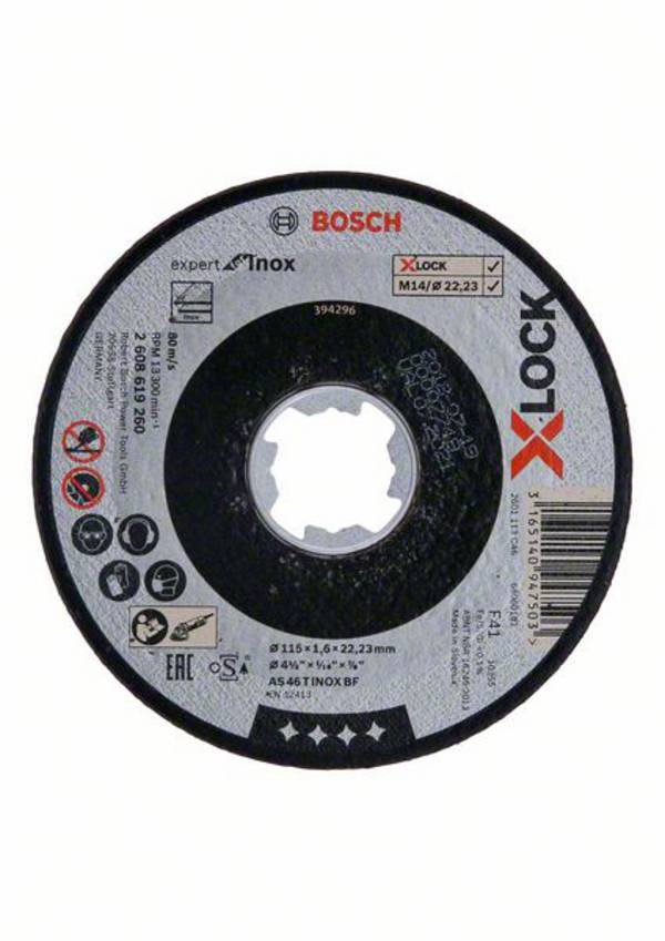 <br>  Bosch Accessories<br>  2608619260<br>  2608619260<br>  Vágótárcsa, egyenes<br>  115 mm<br>  1 db<br>  INOX<br>