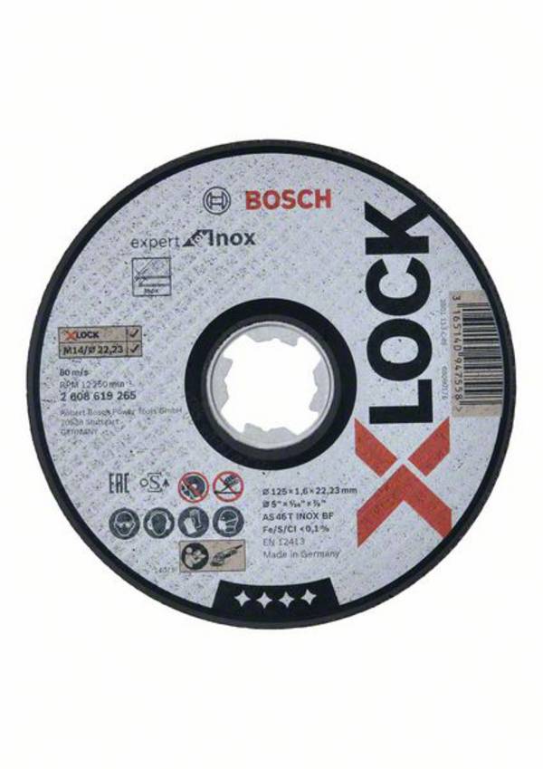 Bosch Accessories  2608619265  2608619265  Vágótárcsa, egyenes  125 mm  1 db  INOX