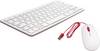 Raspberry Pi® Desktop Kit Billentyűzet, egér készlet USB német, QWERTZ Fehér, Piros