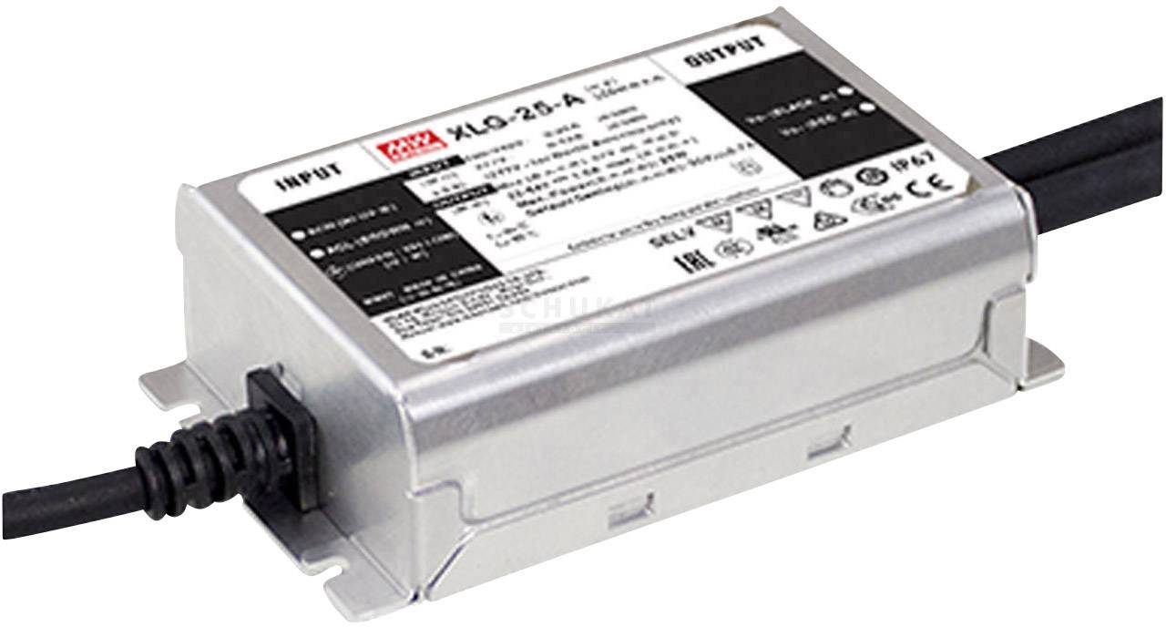 MEAN WELL XLG-25-AB LED meghajtó Állandó teljesítmény 25 W 250 mA - 1.05 A 22 - 54 V/DC PFC-áramkör, Beállítható, Dimmelhető, 3-az-1-ben fényerő-szabályozási