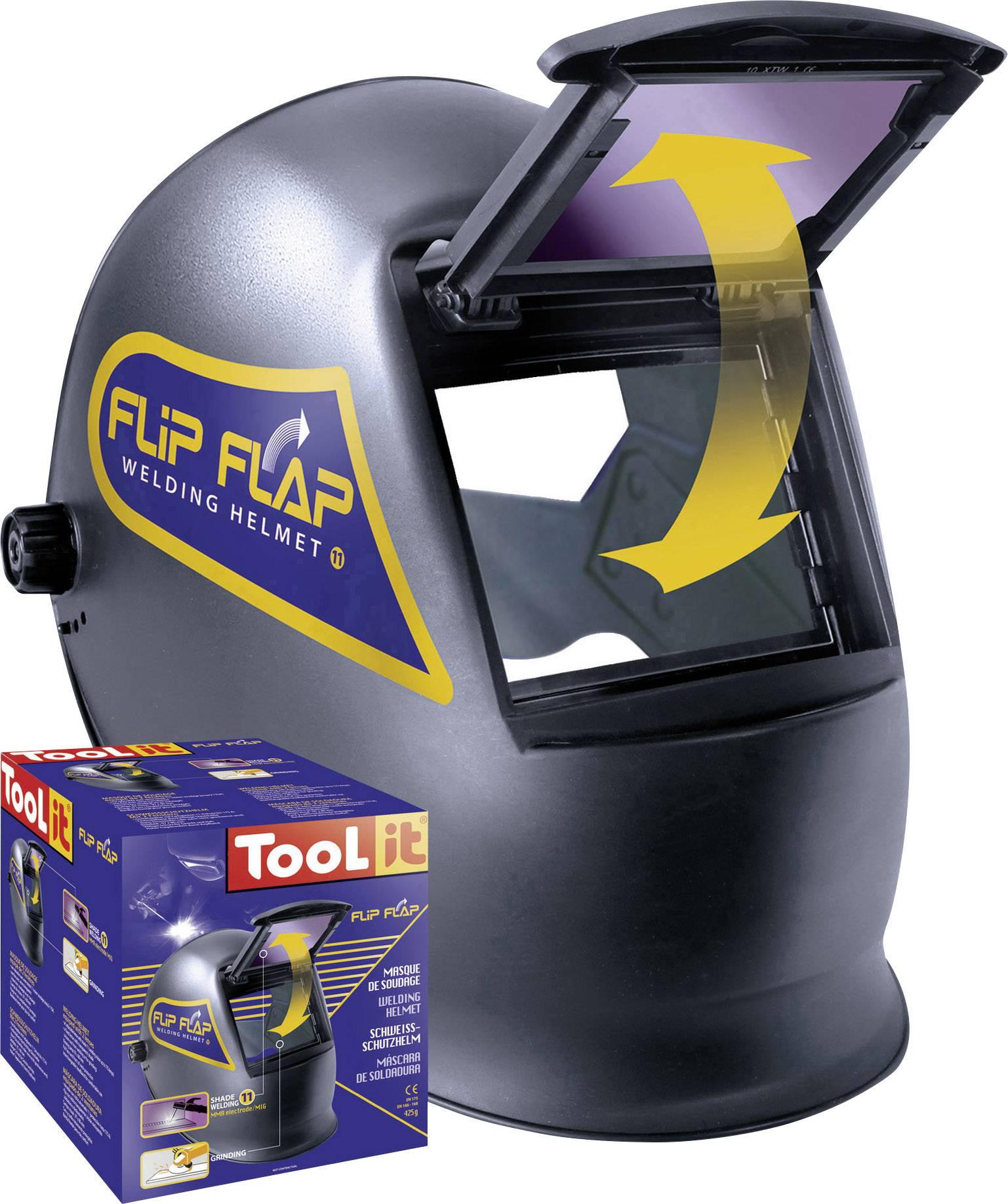 Toolit FLIP-FLAP 042513 Hegesztő védőpajzs Fekete