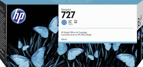 HP Tinta 727 Eredeti Cián 300 ml F9J76A 1 db