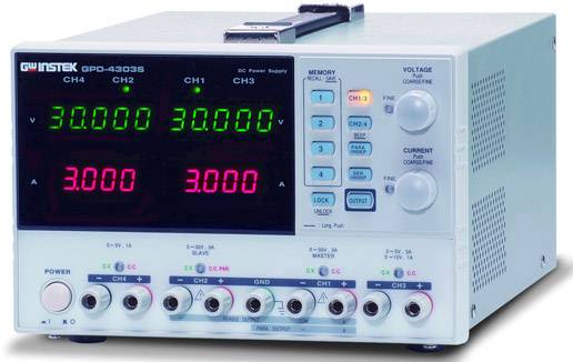 GW Instek GPD-3303D Labortápegység, fix feszültségű Kalibráció (DAkkS) 0 - 30 V 0 - 3 A 195 W Programozható Kimenetek száma 3 x