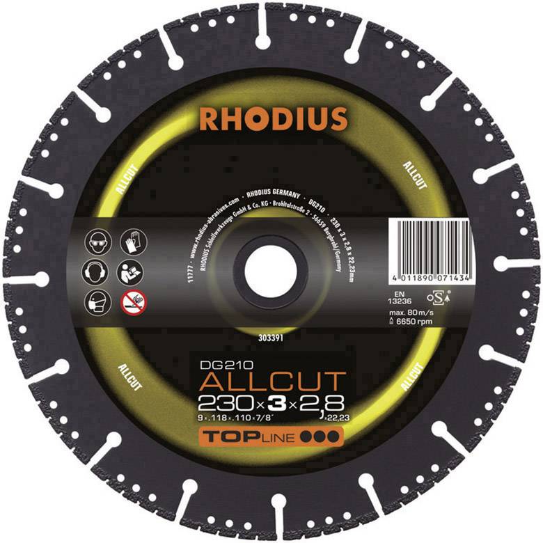 Rhodius 303390 DG210 ALLCUT Gyémánt bevonatú vágótárcsa Ø 180 mm Furat átmérő 22.23 mm 1 db