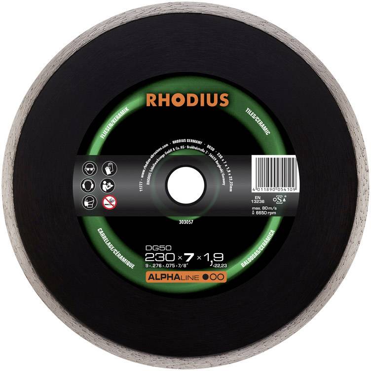 Rhodius 303053 DG50 Gyémánt bevonatú vágótárcsa Ø 115 mm Furat átmérő 22.23 mm Csempe, Kerámia 1 db