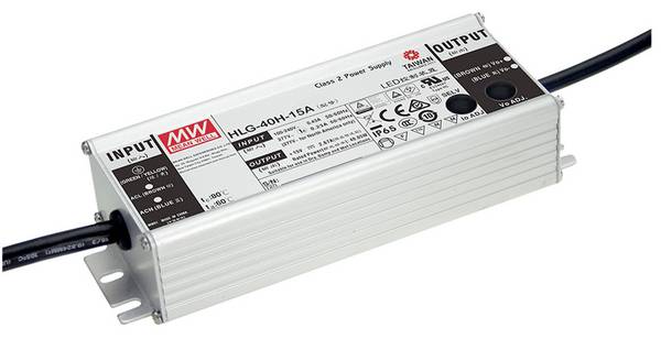 MEAN WELL HLG-40H-24AB LED meghajtó  Állandó feszültségű 40.08 W 1 - 1.67 A 22 - 27 V/DC Dimmelhető, 3-az-1-ben fényerő-szabályozási funkció, Beállítható, PFC-áramkör, Kültéri, Túlterhelés elleni védelem, Túlfeszültség kategória,, Gyúlékony felületekre szerelhető, Bútorhoz alkalmas 1 db