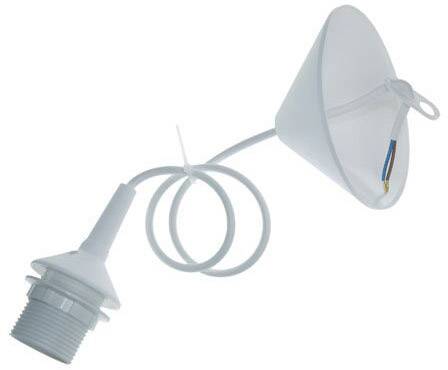 Egy fehér tölcsér rugalmas csővel és dugós csatlakozóval. A tölcsér műhelyi vagy garázshasználatra alkalmas.