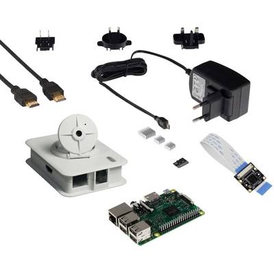 Joy-it Camera Set Raspberry Pi® 3 B+ 1 GB 4 x 1.4 GHz Kameramodullal, Tápegységgel, Házzal, Hűtőbordával, HDMI™ kábellel