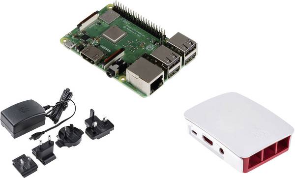 Raspberry Pi® Essentials Kit Raspberry Pi® 3 B 1 GB 4 x 1.2 GHz Tápegységgel, Házzal
