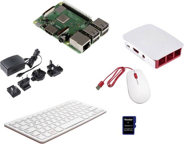 Raspberry Pi® Desktop Kit Raspberry Pi® 3 B 1 GB 4 x 1.2 GHz Billentyűzettel, Egérrel, Noobs OS-sel, Tápegységgel, Házzal, HDMI™ kábellel