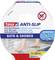 'tesa Anti-Slip Bath & Shower' csúszásgátló szalag, 5 m x 25 mm, zuhanyzóba és fürdőszobába, vízálló, lábnyomatokkal ábrázolva nedves felületen.