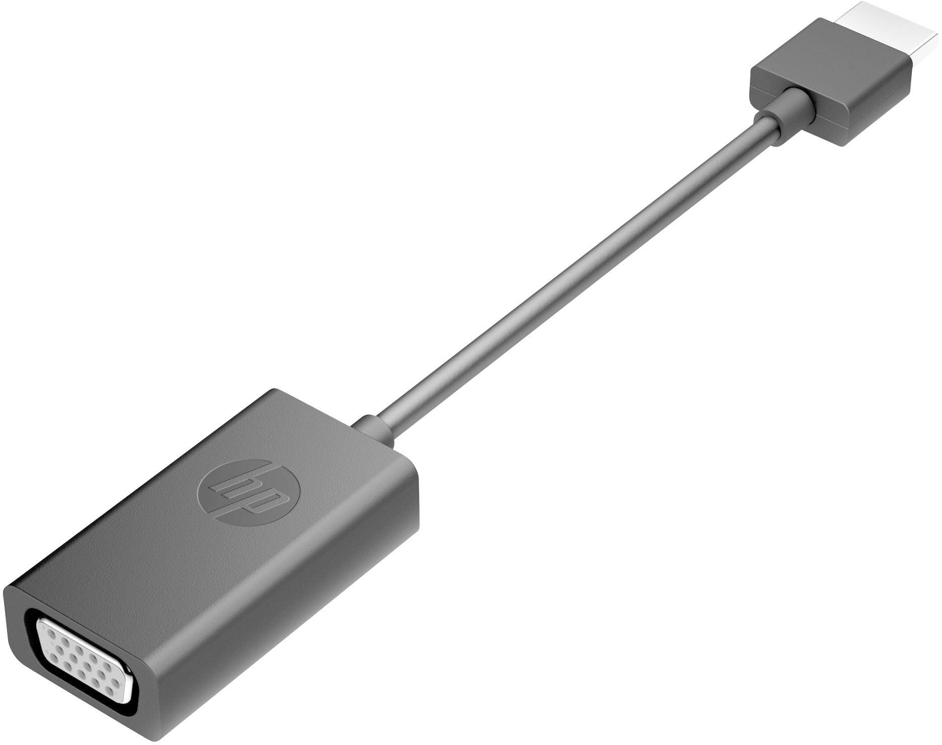 Egy szürke adapter kábel, amely HDMI-csatlakozóval az egyik végén és VGA-aljzattal a másik végén, régi monitorok új eszközökhöz történő csatlakoztatásához.