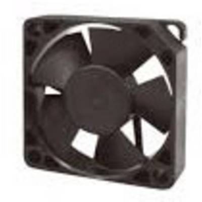 Egy fekete számítógép-ventilátor négyzet alakú házban. A ventilátor több lapáttal rendelkezik és hűtési célokat szolgál.