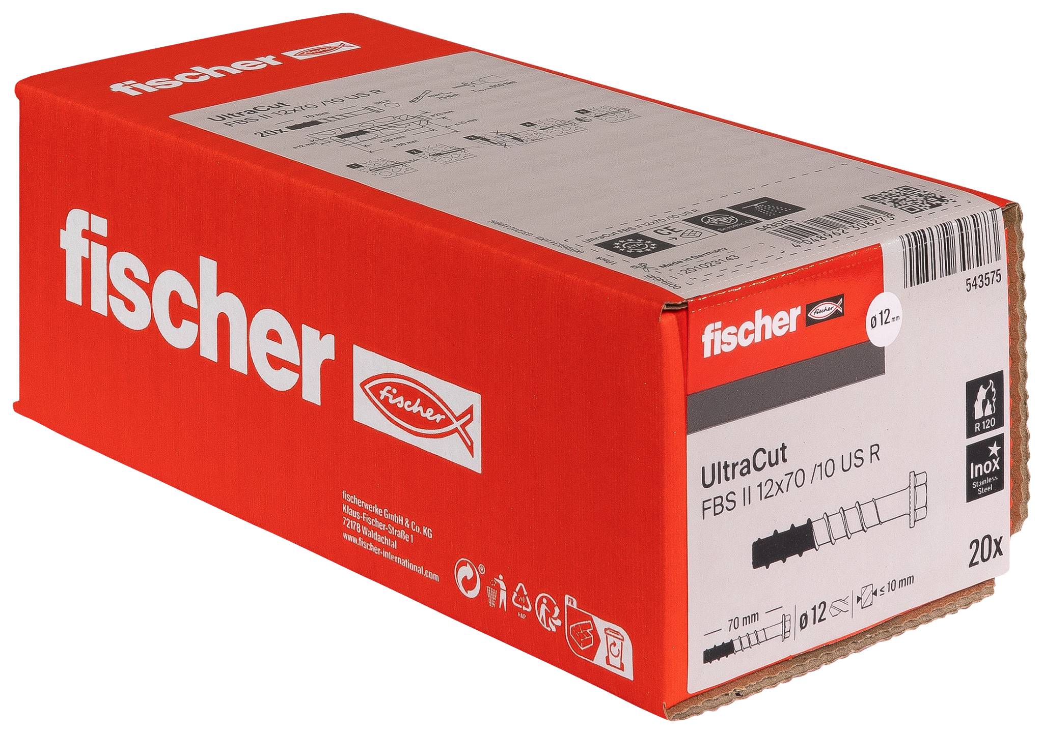Fischer 543575 ULTRACUT FBS II 12x70 10/-/US A4 Betoncsavar 20 db