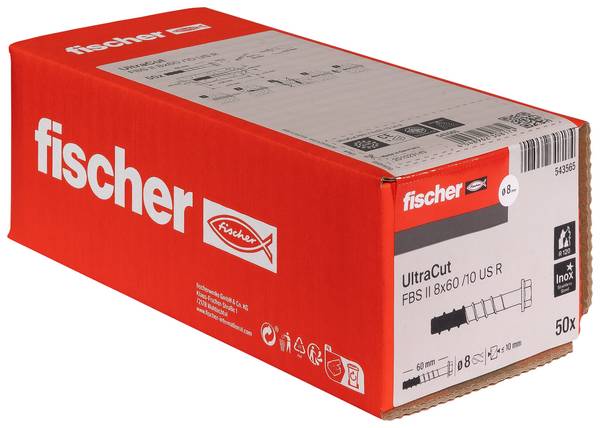 Fischer 543565 FBS II 8x60 10/- US A4 Betoncsavar         50 db