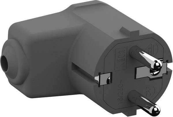 Bachmann 960.302 Védőérintkezős hajlított dugó Poliamid  250 V Élénk szürke (RAL 7035) IP20