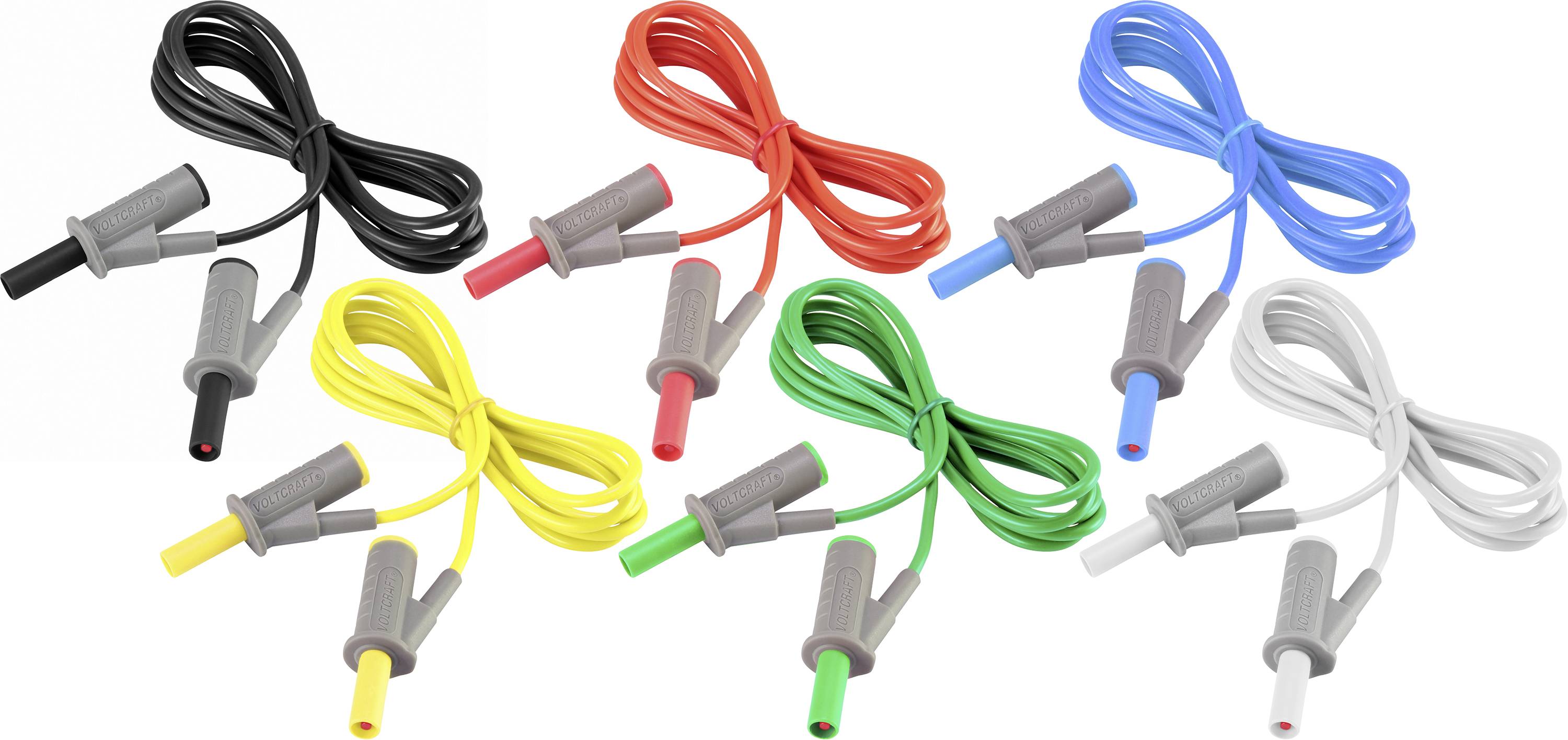 VOLTCRAFT MSB-501 Mérővezeték készlet lamellás dugó, 4 mm lamellás dugó, 4 mm 5.00 m 12 db