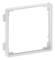 Egy fehér, négyzet alakú műanyag keret, fali telepítéshez alkalmas.