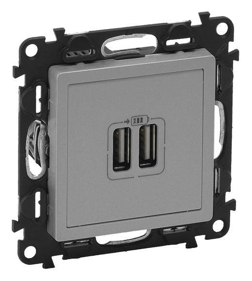 Legrand USB dugalj Valena Life Allure Alumínium 753312 1 db