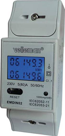 DIN sínes energiafogyasztás mérő, Velleman EMDIN02