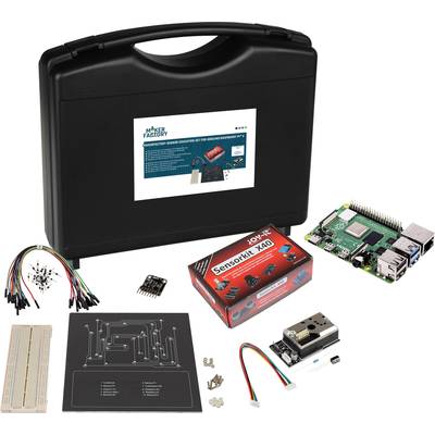 MAKERFACTORY Sensor Education Raspberry Pi® 4 B 2 GB 4 x 1.5 GHz Tárolótáskával, Breadboard-dal, Érzékelőkkel 