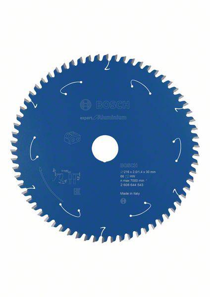 Bosch Accessories Kreissägeblatt Ø 216x30x2,0mm 66 HLTCG HM Expert for Aluminium 2608644543 Körfűrészlap 216 x 30 mm Fogak száma (collonként): 66 1 db
