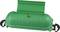 Zöld műanyag tok kerek tetővel, valószínűleg kábelek vagy apró tárgyak tárolására.