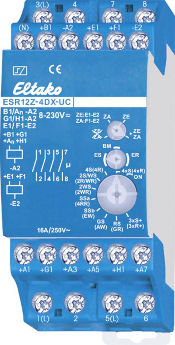 Áramlöket kapcsoló Kalapsín Eltako ESR12Z-4DX-UC 4 záró 230 V 8 A 2000 W 1 db