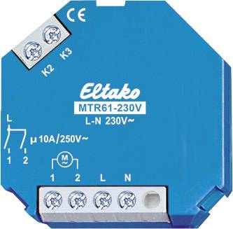 'Kék Eltako MTR61-230V impulzusrelé 230V feszültséggel és K2, K3 és L csatlakozásokkal. Alkalmas 10A/250V~ terheléshez.'