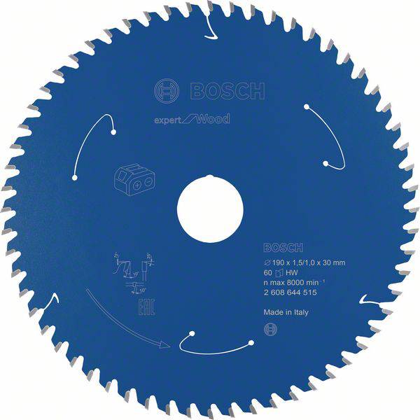 Bosch Accessories 2608644515 2608644515 Körfűrészlap 190 x 30 mm Fogak száma (collonként): 60 1 db