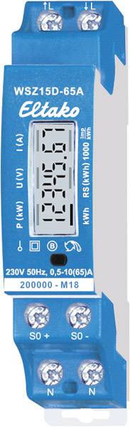 Eltako WSZ15D-65A MID 28065615 Váltóáram fogyasztásmérő digitális 65 A MID konform: Igen 1 db