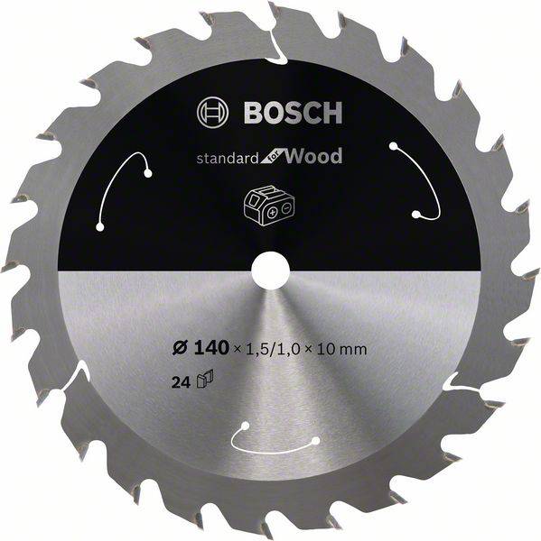 Bosch Accessories 2608837669 2608837669 Keményfém körfűrészlap 140 x 10 mm Fogak száma (collonként): 24 1 db