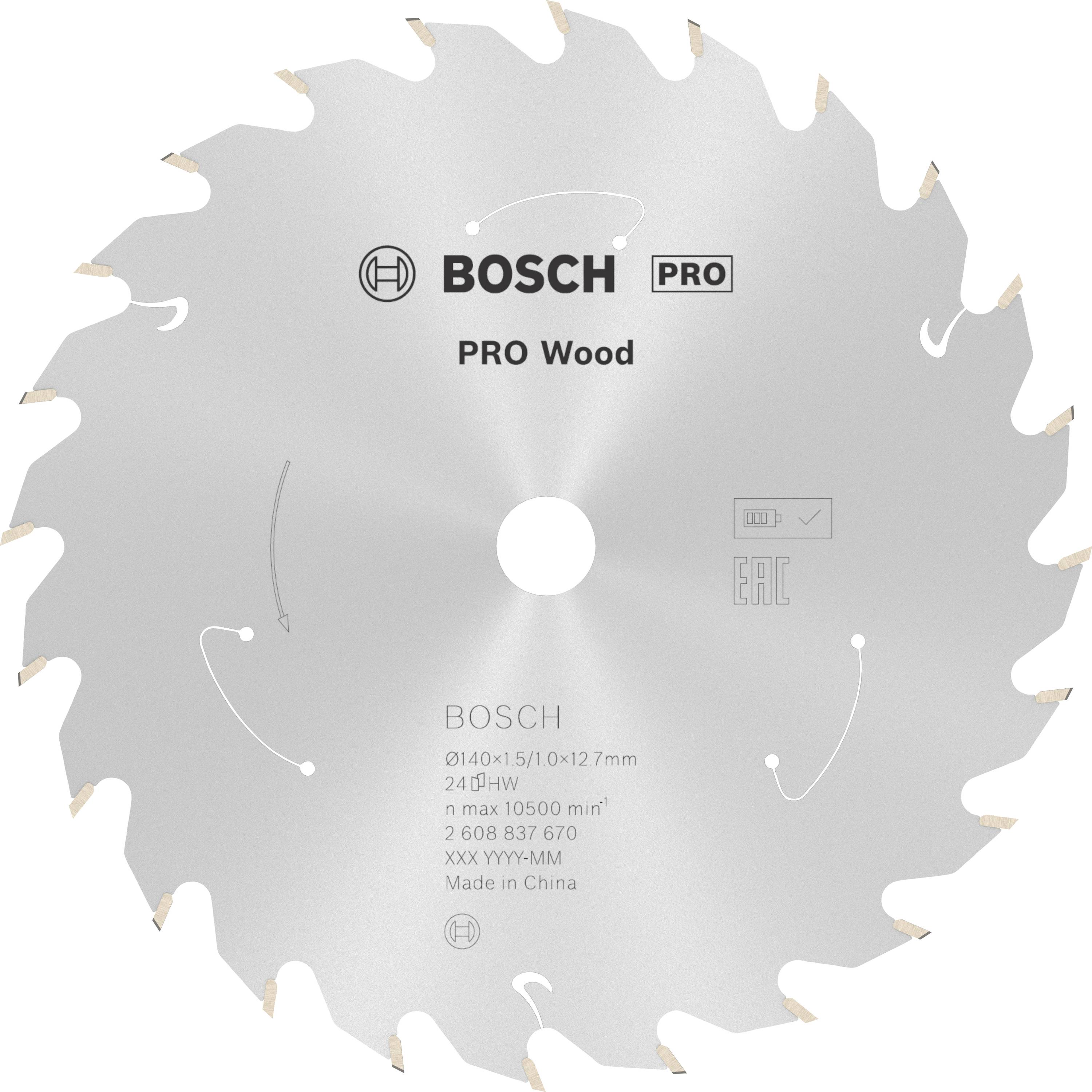 Bosch Accessories Bosch Power Tools 2608837670 Keményfém körfűrészlap 140 x 12.7 mm Fogak száma (collonként): 24 1 db