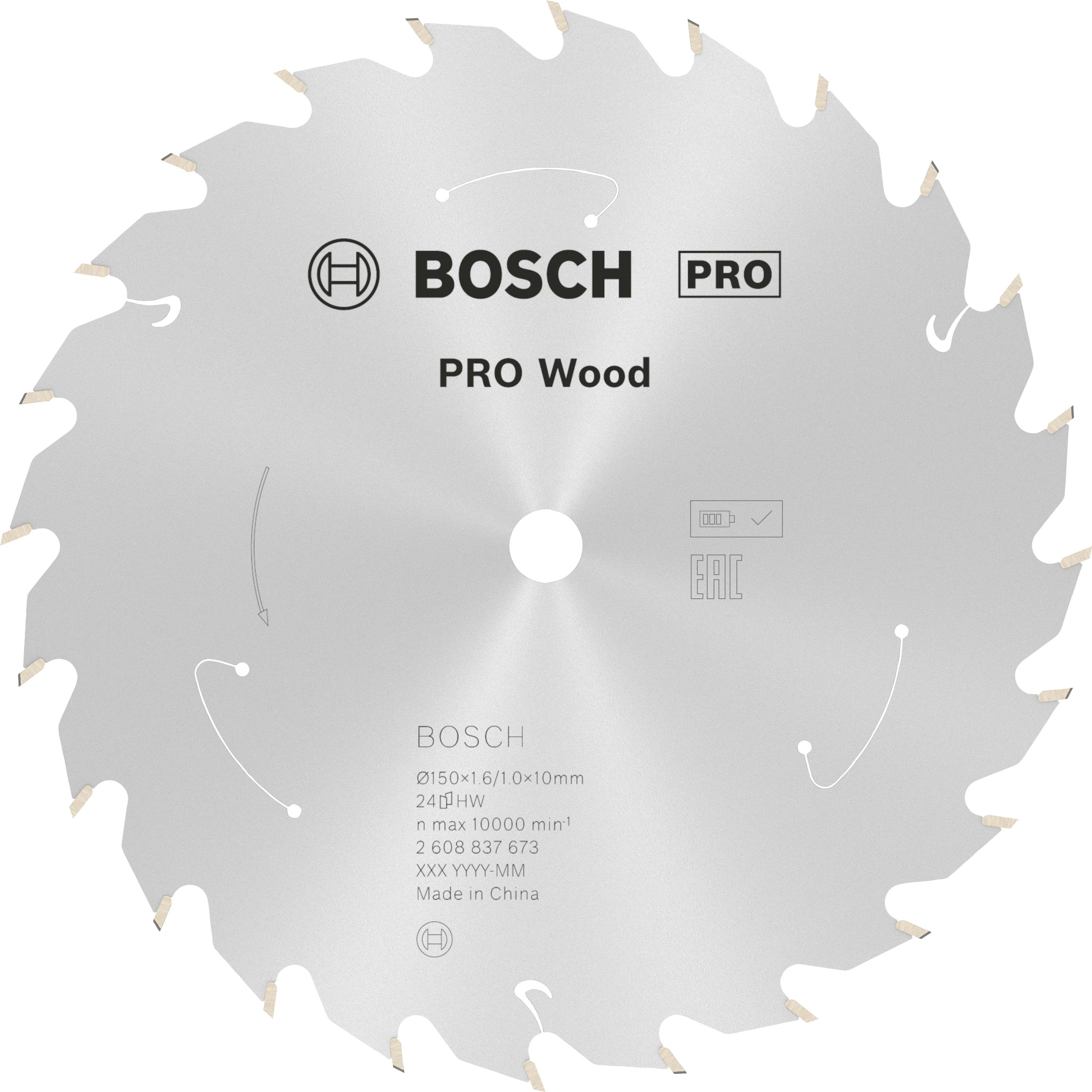 Bosch Accessories 2608837673 2608837673 Keményfém körfűrészlap 150 x 10 mm Fogak száma (collonként): 24 1 db
