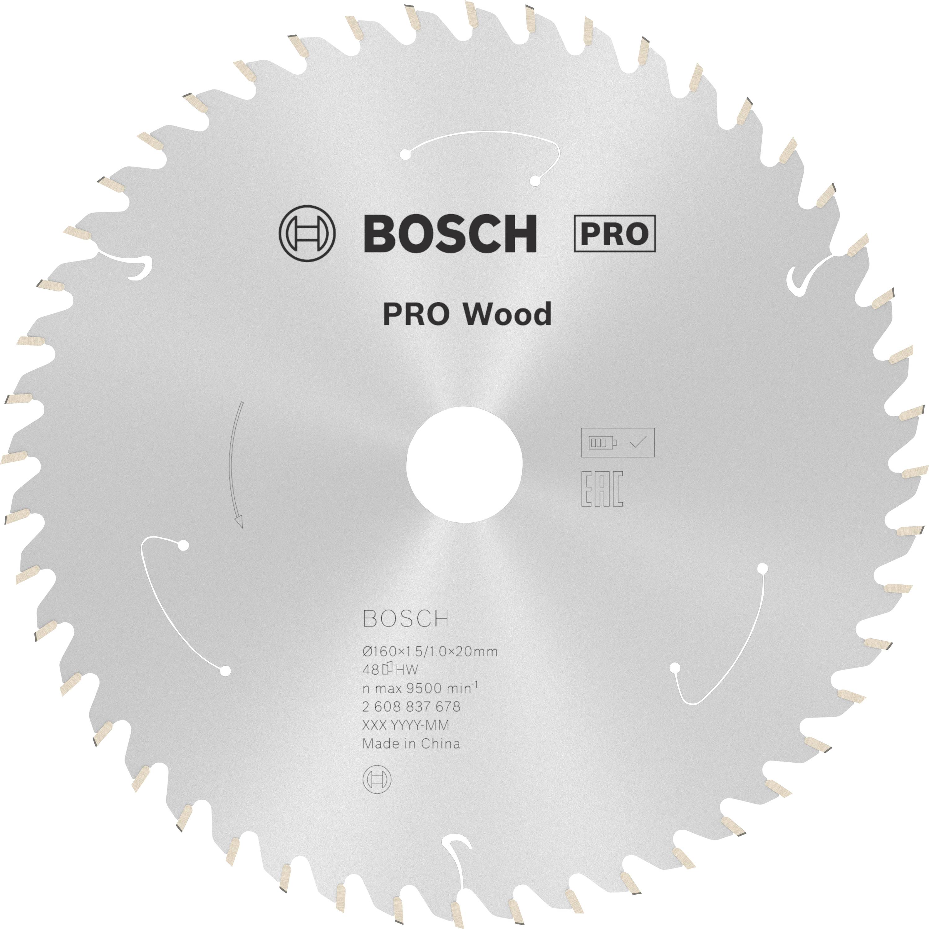 Bosch Accessories 2608837678 2608837678 Keményfém körfűrészlap 160 x 20 mm Fogak száma (collonként): 48 1 db