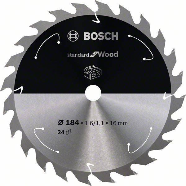 Bosch Accessories 2608837698 2608837698 Keményfém körfűrészlap 184 x 16 mm Fogak száma (collonként): 24 1 db