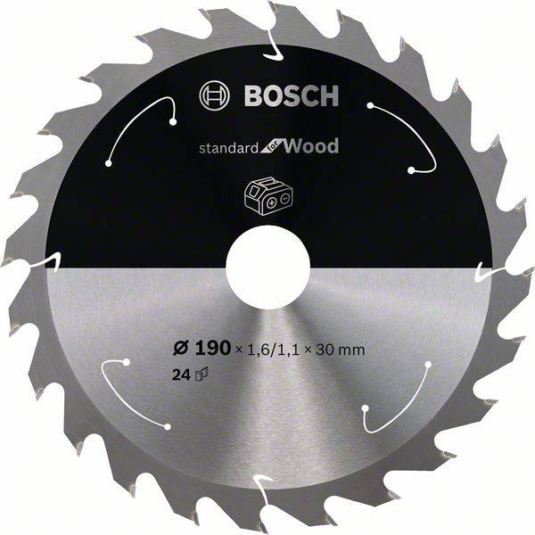 Bosch Accessories 2608837708 2608837708 Keményfém körfűrészlap 190 x 30 mm Fogak száma (collonként): 24 1 db