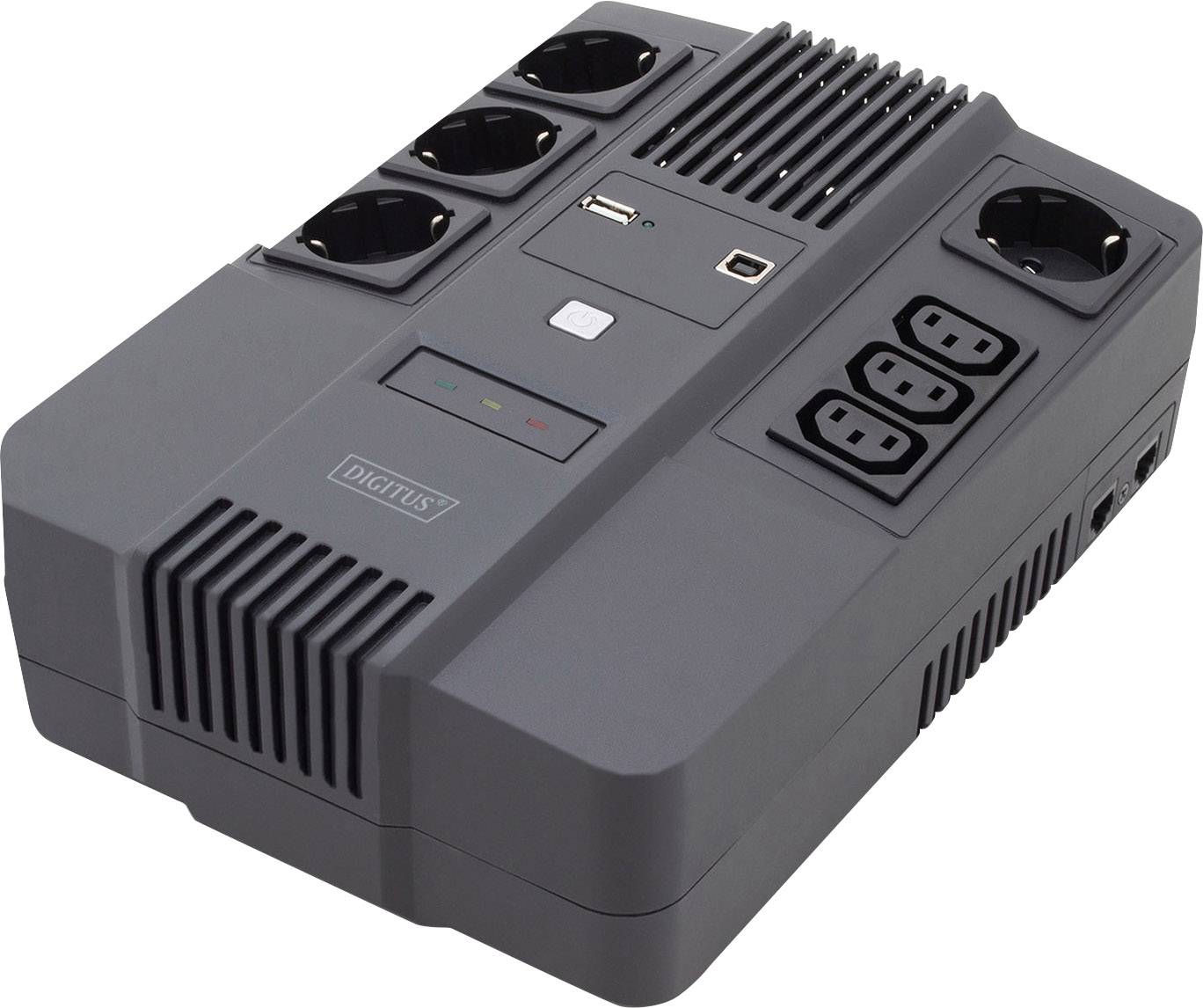 Digitus DIGITUS - All-in-One USV, 600VA/360W, LED Megszakításmentes tápegység berendezés 600 VA