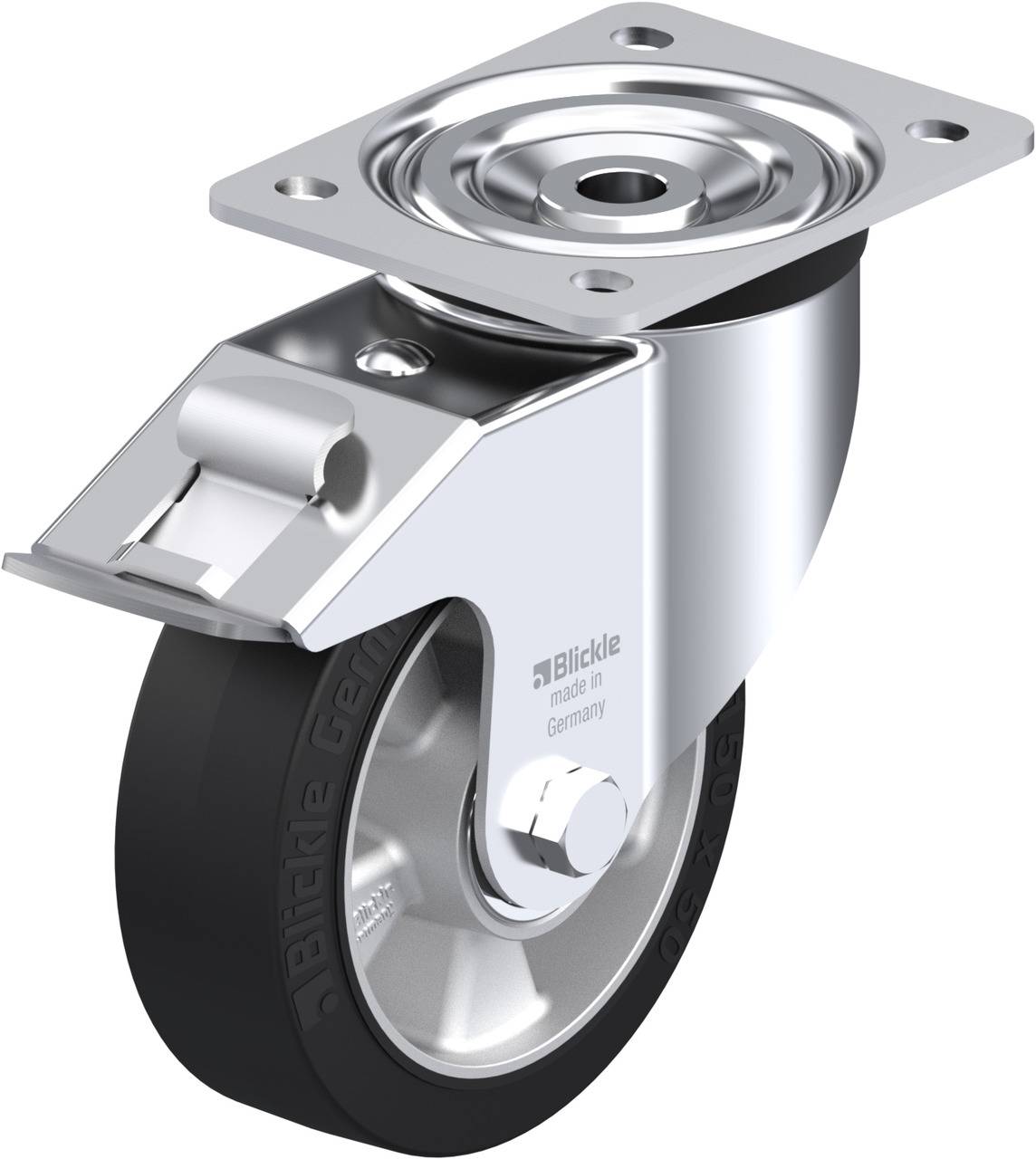 Blickle 633826 L-ALEV 150K-FI Forgóvillás görgő, rögzítővel KerékØ: 150 mm Teherbírás (max.): 400 kg 1 db