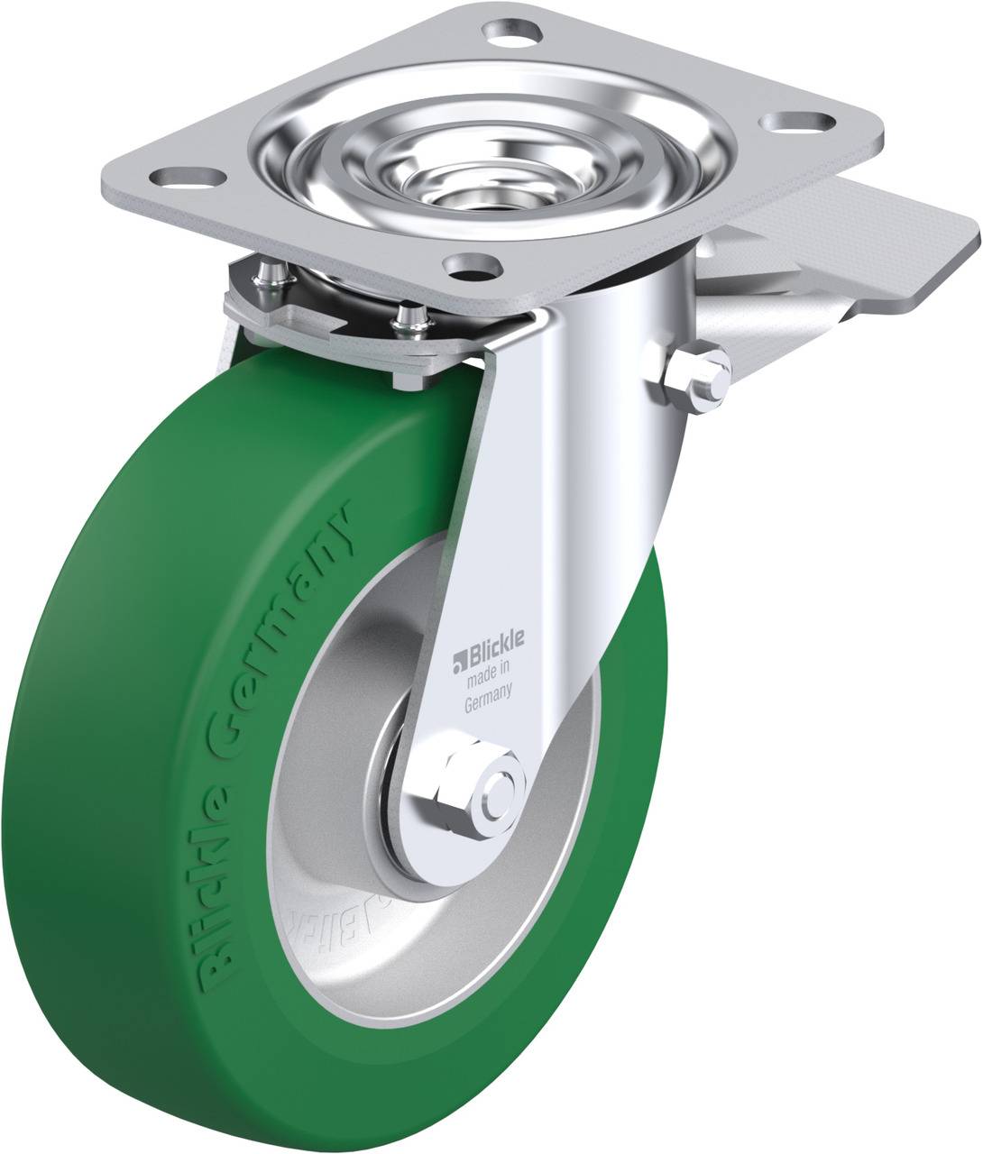 Blickle 633818 L-ALST 125K-ST Forgóvillás görgő, rögzítővel KerékØ: 125 mm Teherbírás (max.): 250 kg 1 db