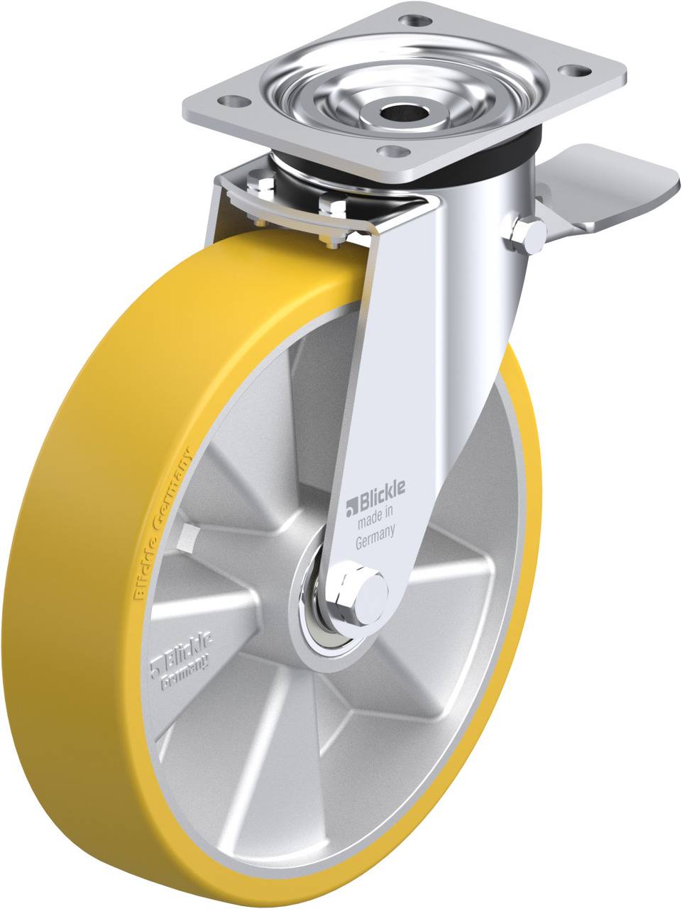 Blickle 642561 L-ALTH 250K-3-ST Forgóvillás görgő, rögzítővel KerékØ: 250 mm Teherbírás (max.): 500 kg 1 db