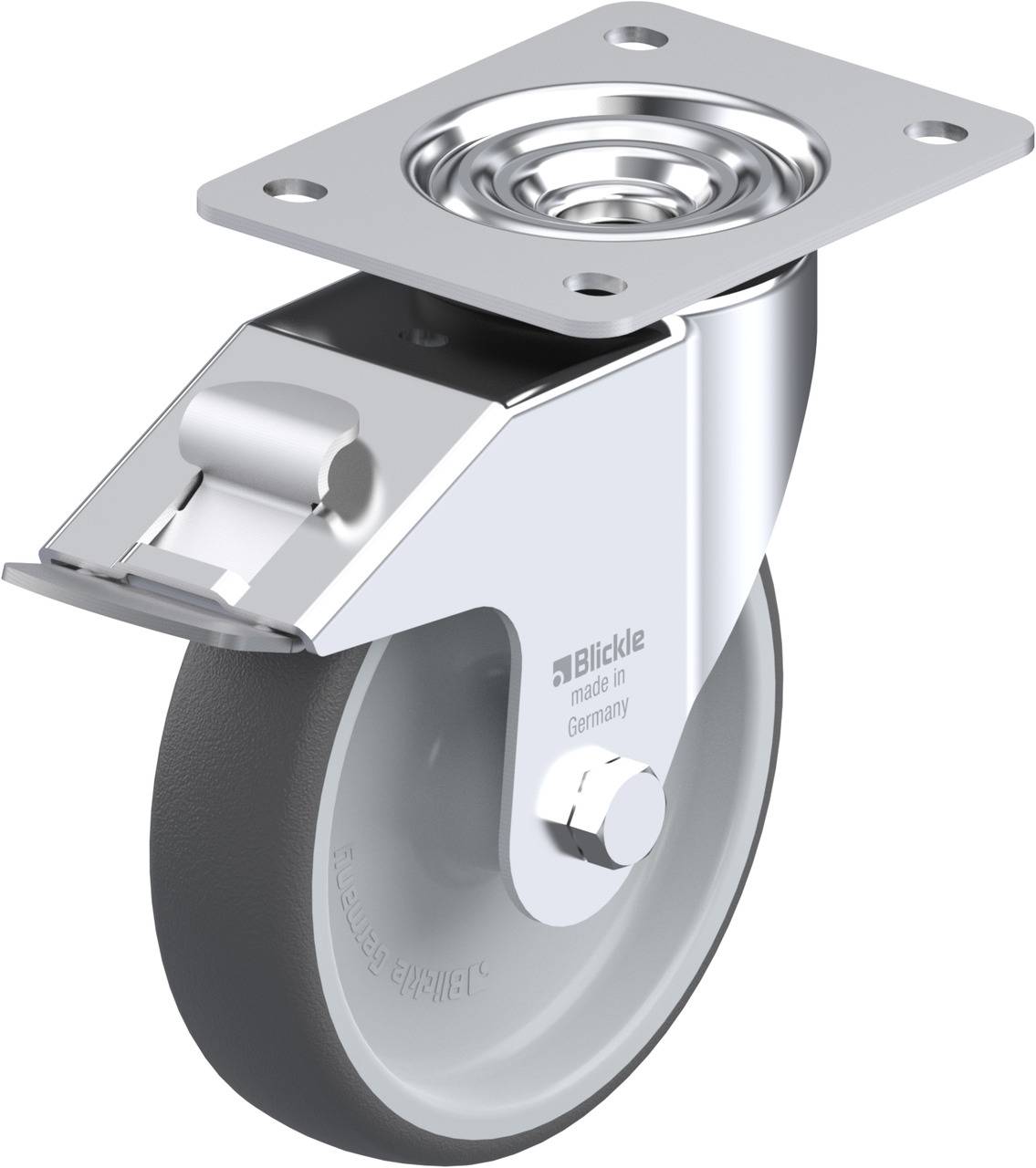 Blickle 846982 LE-PATH 160G-FI Forgóvillás görgő, rögzítővel KerékØ: 160 mm Teherbírás (max.): 300 kg 1 db